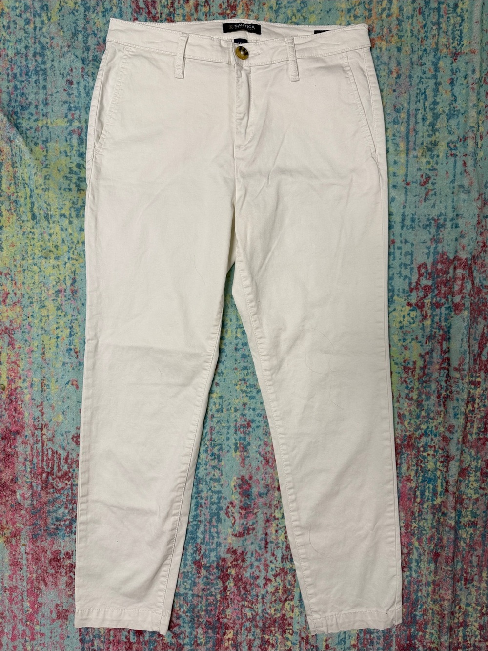 Nautica White Chinos - Classic Straight Fit